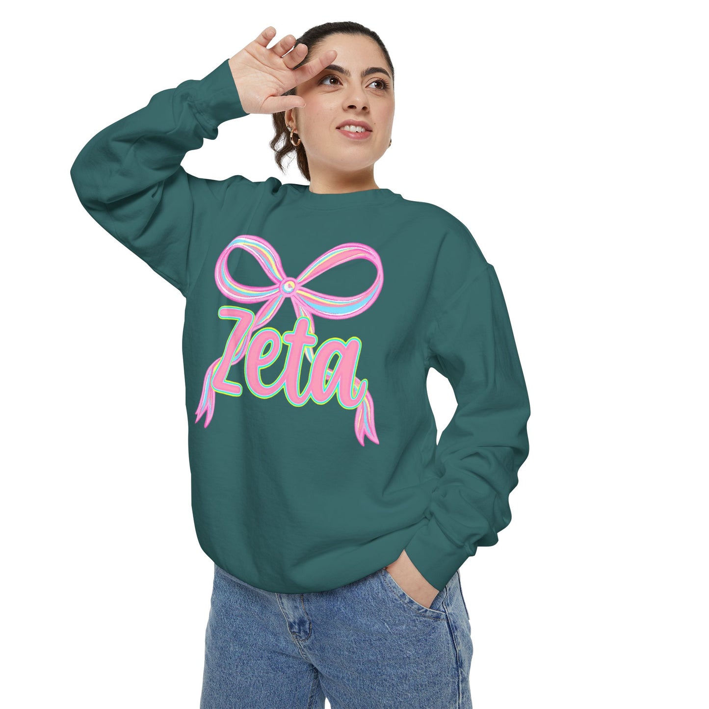 Zeta Graphic Sweatshirt, Cozy Fashion, Gift for Sorority Sisters, Cute Casual Wear, College Apparel, Unisex Outfit