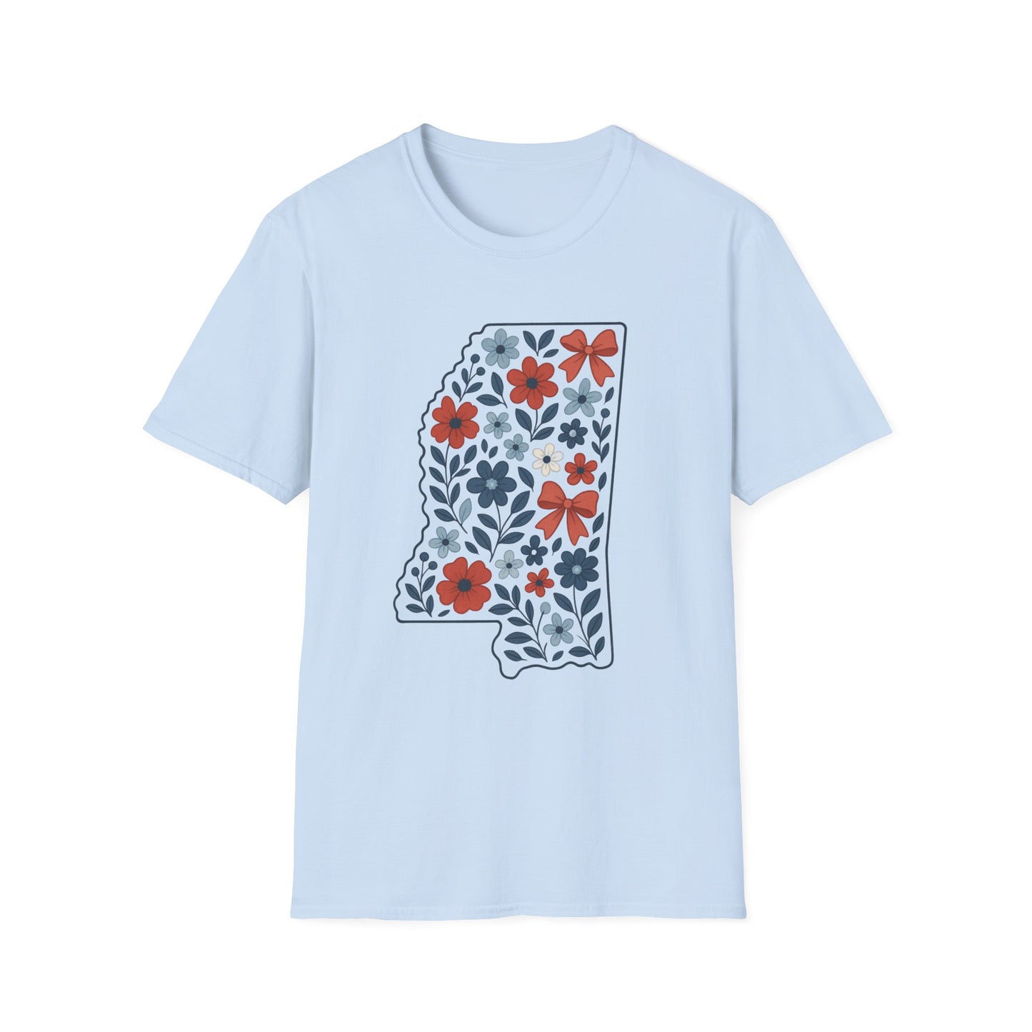 Mississippi Floral Unisex T-Shirt, Casual Tee, Gift for Her, Summer Apparel, Nature Lover Shirt, State Pride Clothing