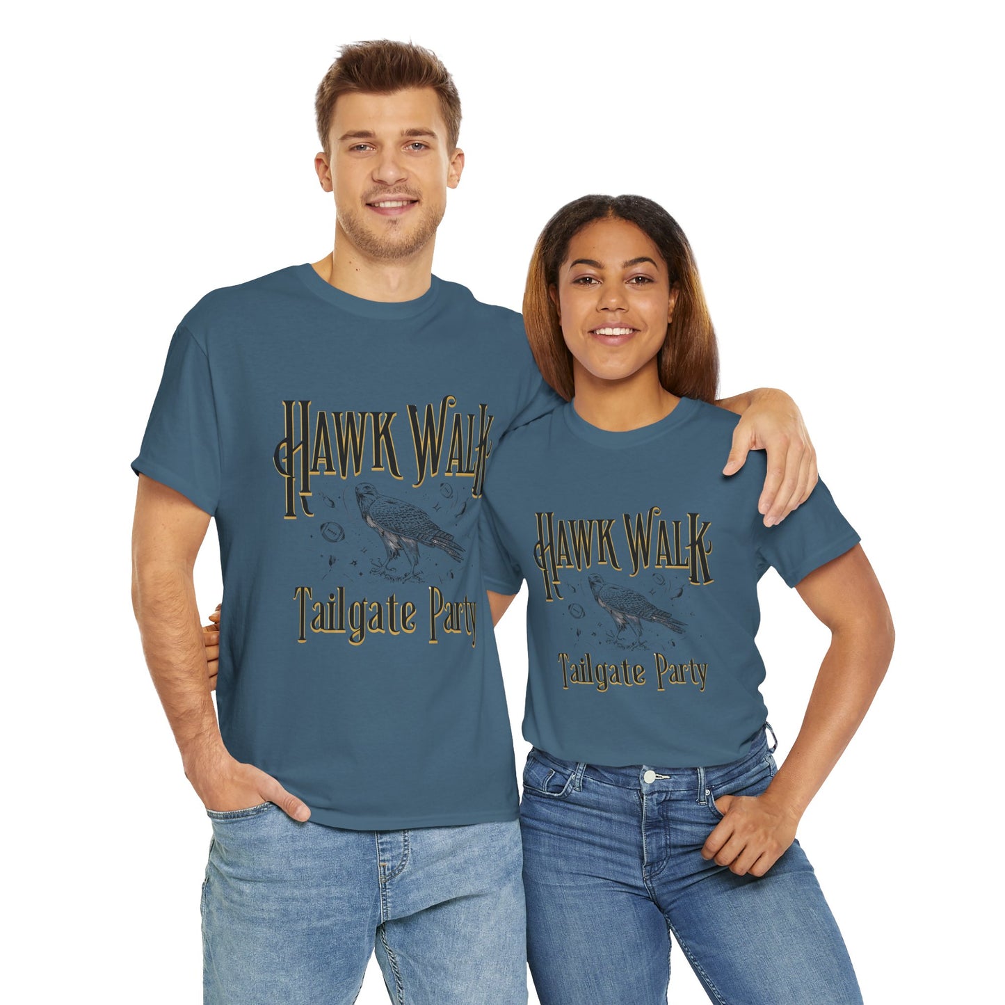 Hawk Walk Tailgate Tee, Unisex Cotton Shirt, Outdoor Event T-Shirt, Festival Wear, Bird Lover Gift, Sports Gathering Apparel
