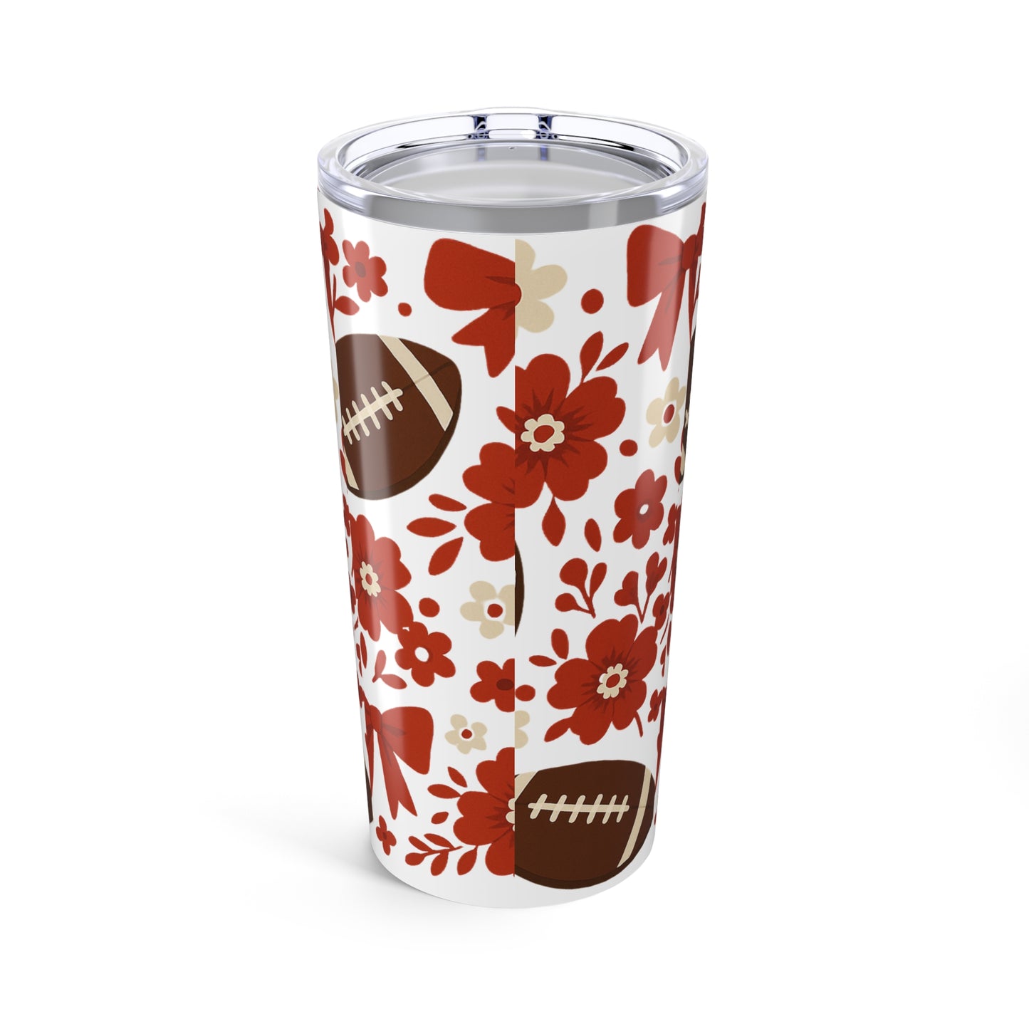 Floral Football Tumbler, Perfect for Game Day, Sports Fans, Gifts, Floral Design, Alabama Fan, Bama Game Day
