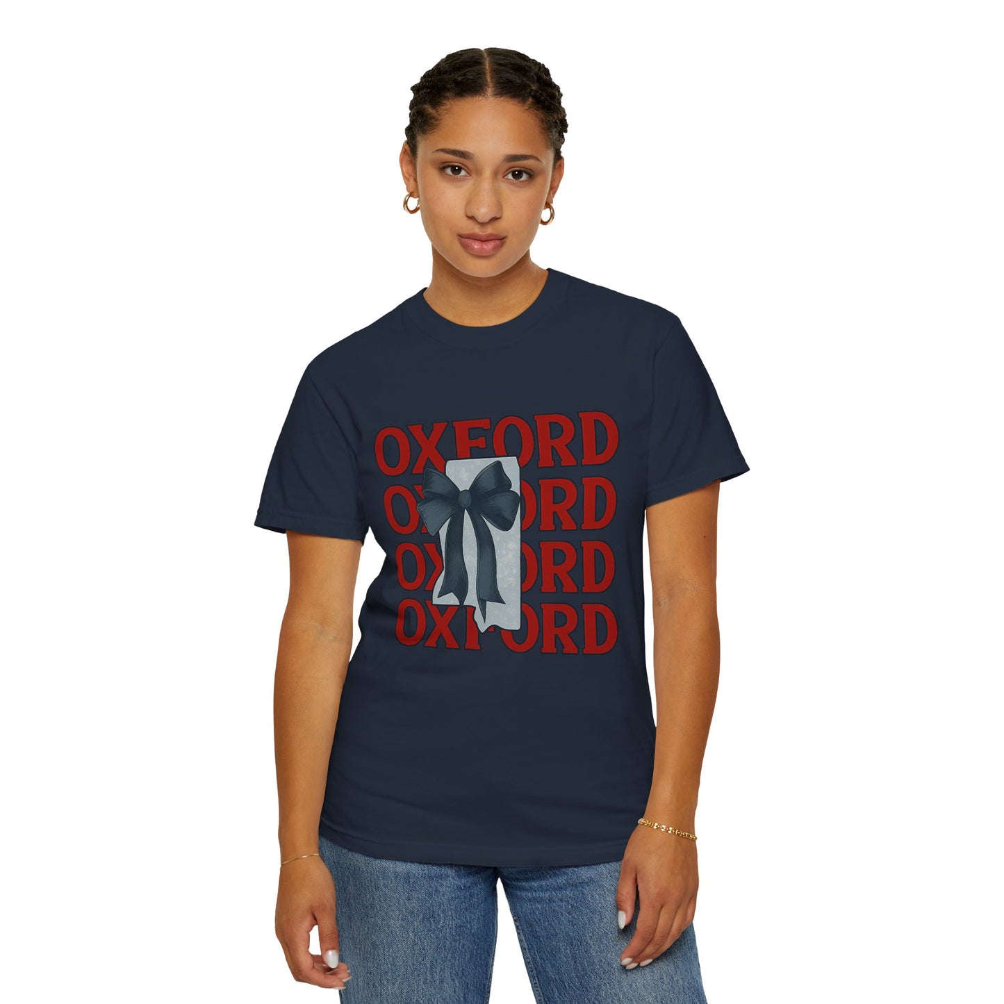 Oxford Bow Graphic Tee, Casual Unisex T-shirt, Gift for Students, College Apparel, Trendy Fashion Top, Birthday Gift