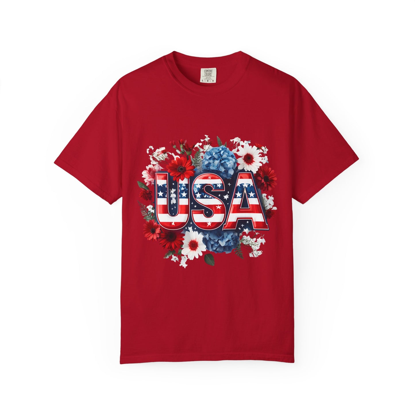 Patriotic Floral USA T-Shirt