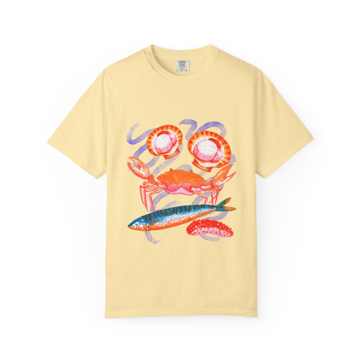 Retro Seafood Graphic T-Shirt - Fresh Catch Comfort Colors Tee
