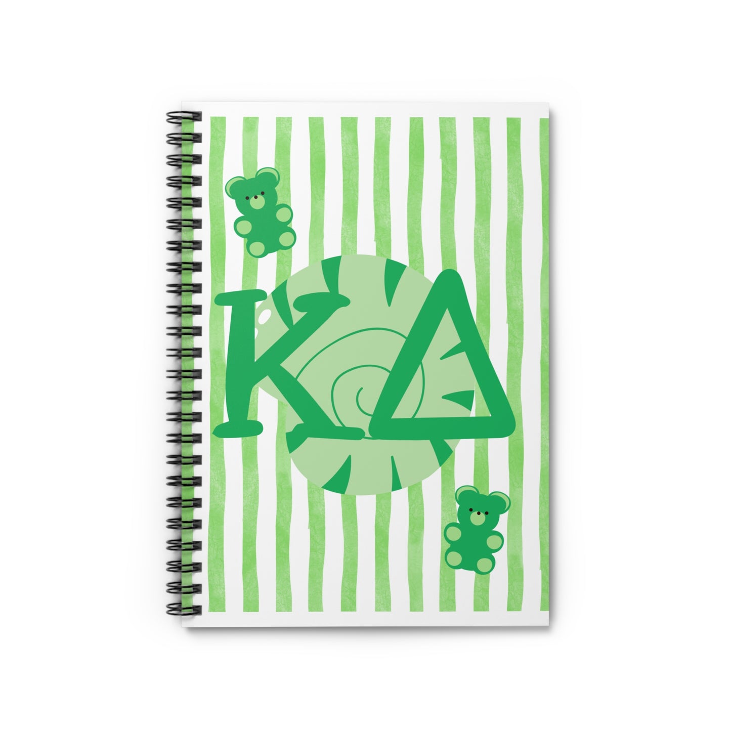 Spiral Notebook - Whimsical Green Bears Sorority Bid Day Kappa Delta Gift