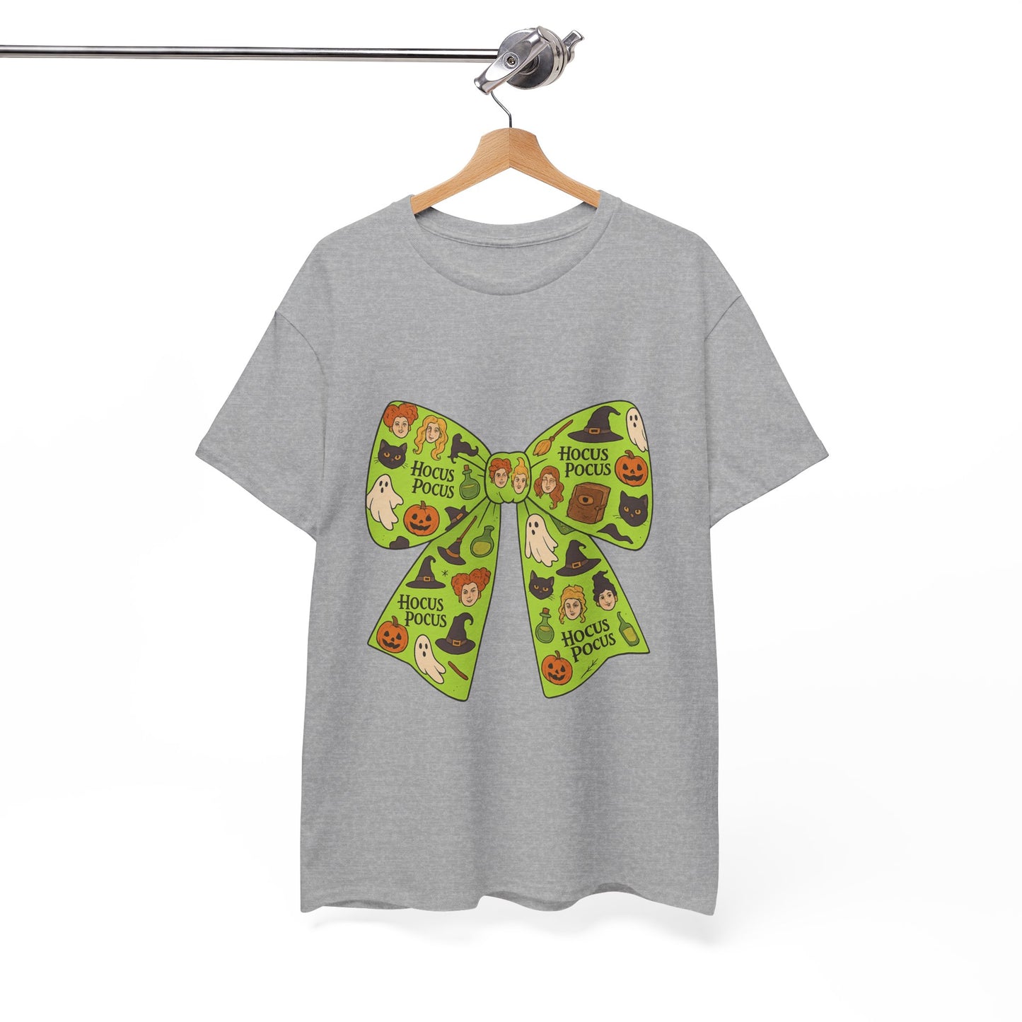 Halloween Graphic Tee, Spooky Season Unisex Shirt, Hocus Pocus Bow Tee, Autumn Style Shirt, Trick or Treat Apparel
