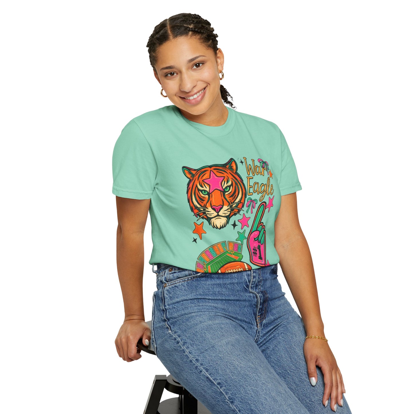 Vintage Preppy Tiger Football Game Day Unisex T-shirt