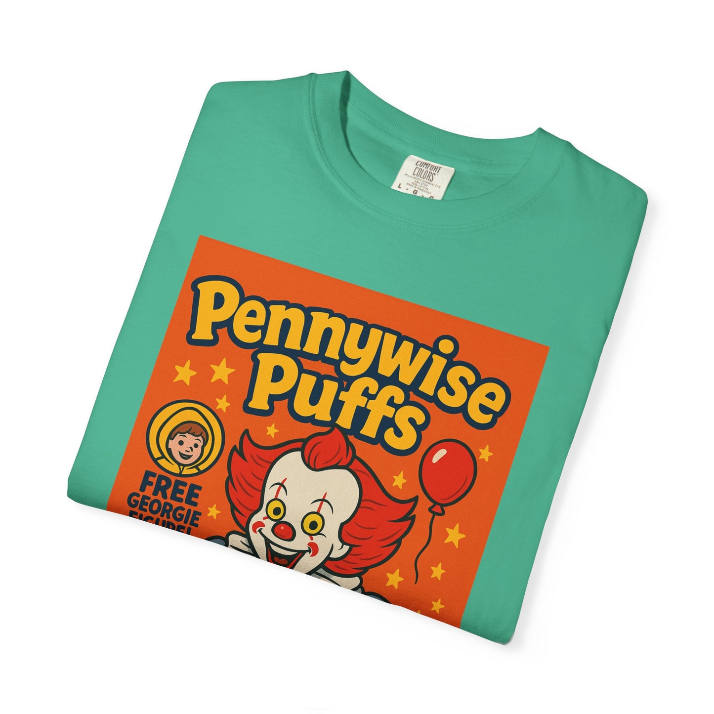 Pennywise Puffs T-Shirt | Unisex Graphic Tee for Horror Fans, Perfect for Halloween, Movie Nights, Gifts, Cosplay