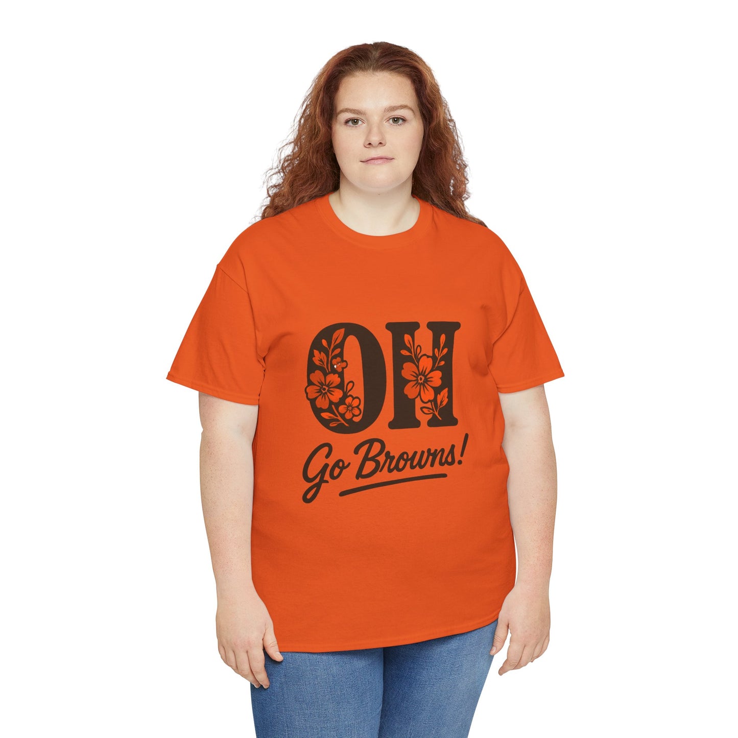 OH Go Browns Floral Unisex Tee, Fan Apparel, Game Day Shirt, Casual Wear, Gift for Sports Lovers