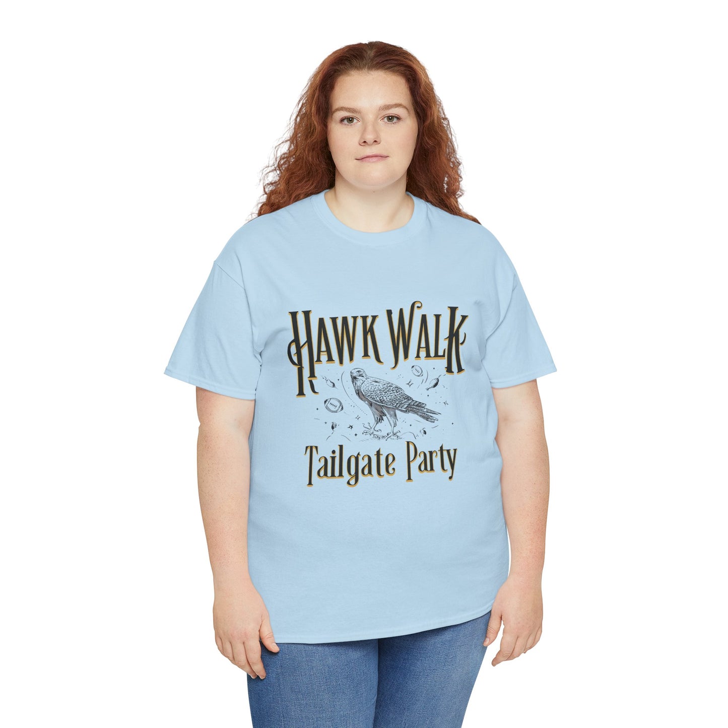 Hawk Walk Tailgate Tee, Unisex Cotton Shirt, Outdoor Event T-Shirt, Festival Wear, Bird Lover Gift, Sports Gathering Apparel