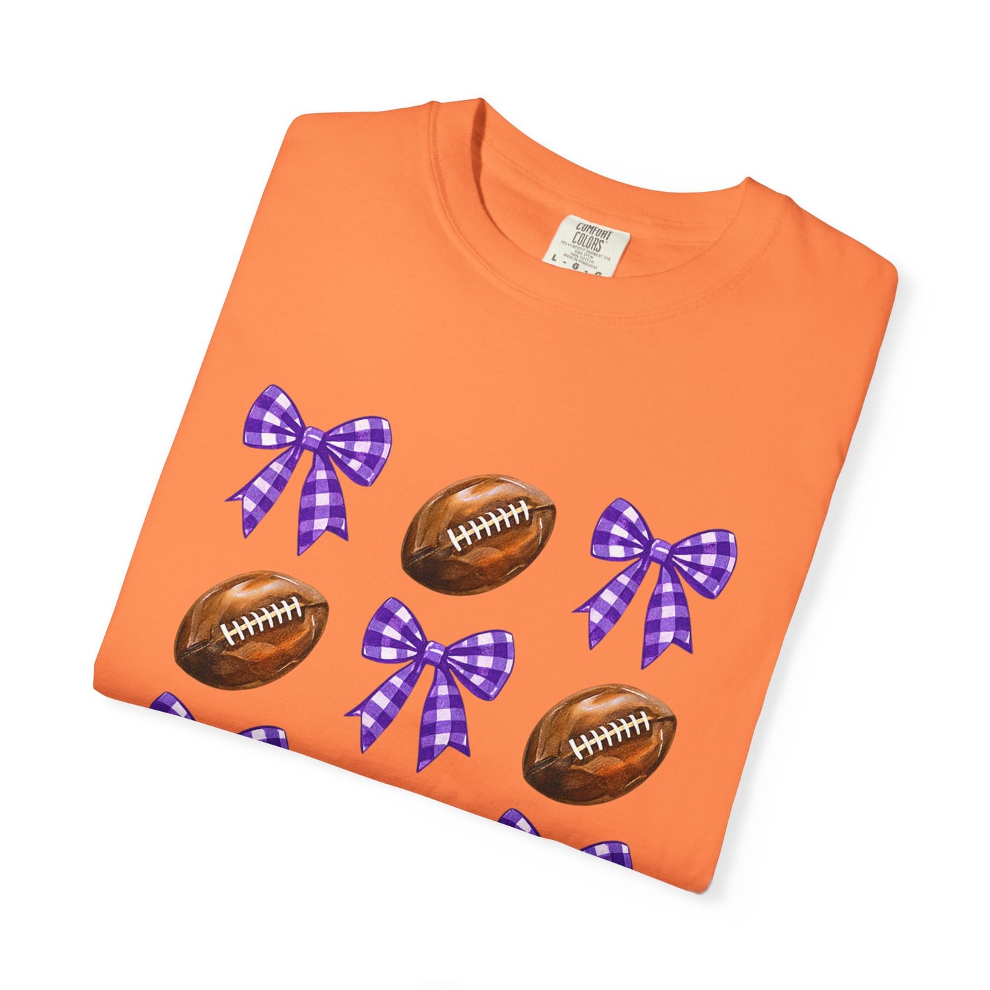 Texas Football Unisex T-Shirt with Purple Bows - Game Day Sports Apparel for Horned Frogs Fans