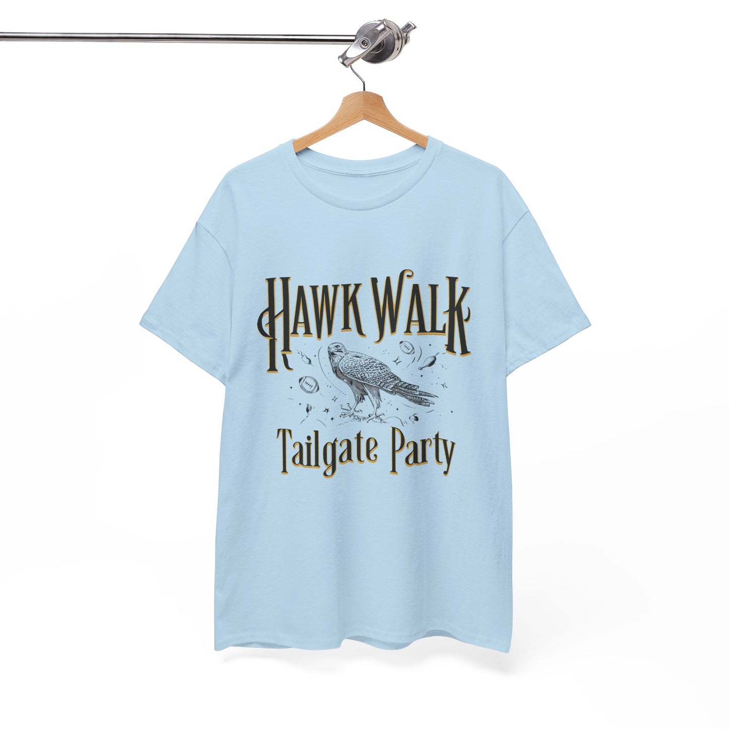 Hawk Walk Tailgate Tee, Unisex Cotton Shirt, Outdoor Event T-Shirt, Festival Wear, Bird Lover Gift, Sports Gathering Apparel