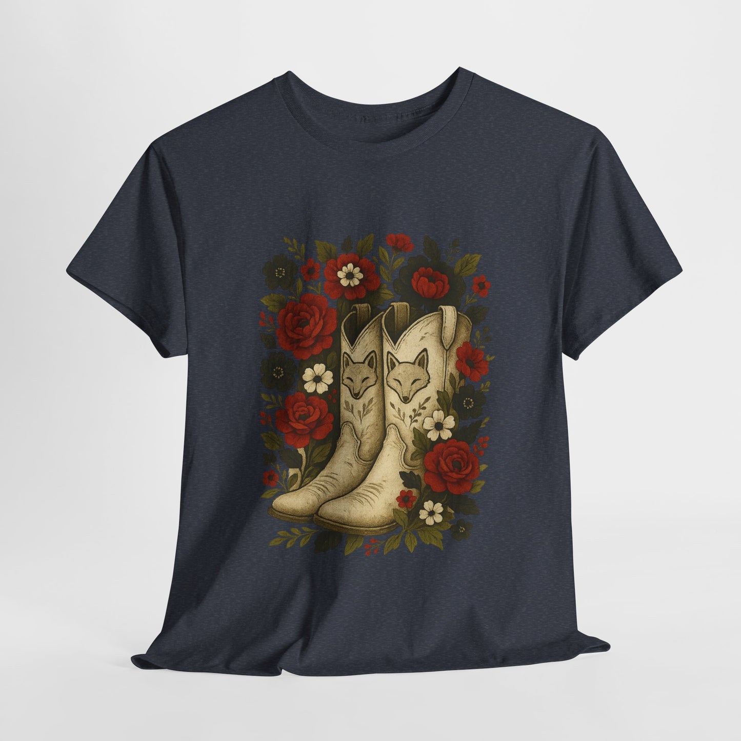 AR State Red Wolves Vintage Floral Cowboy Boots Tee