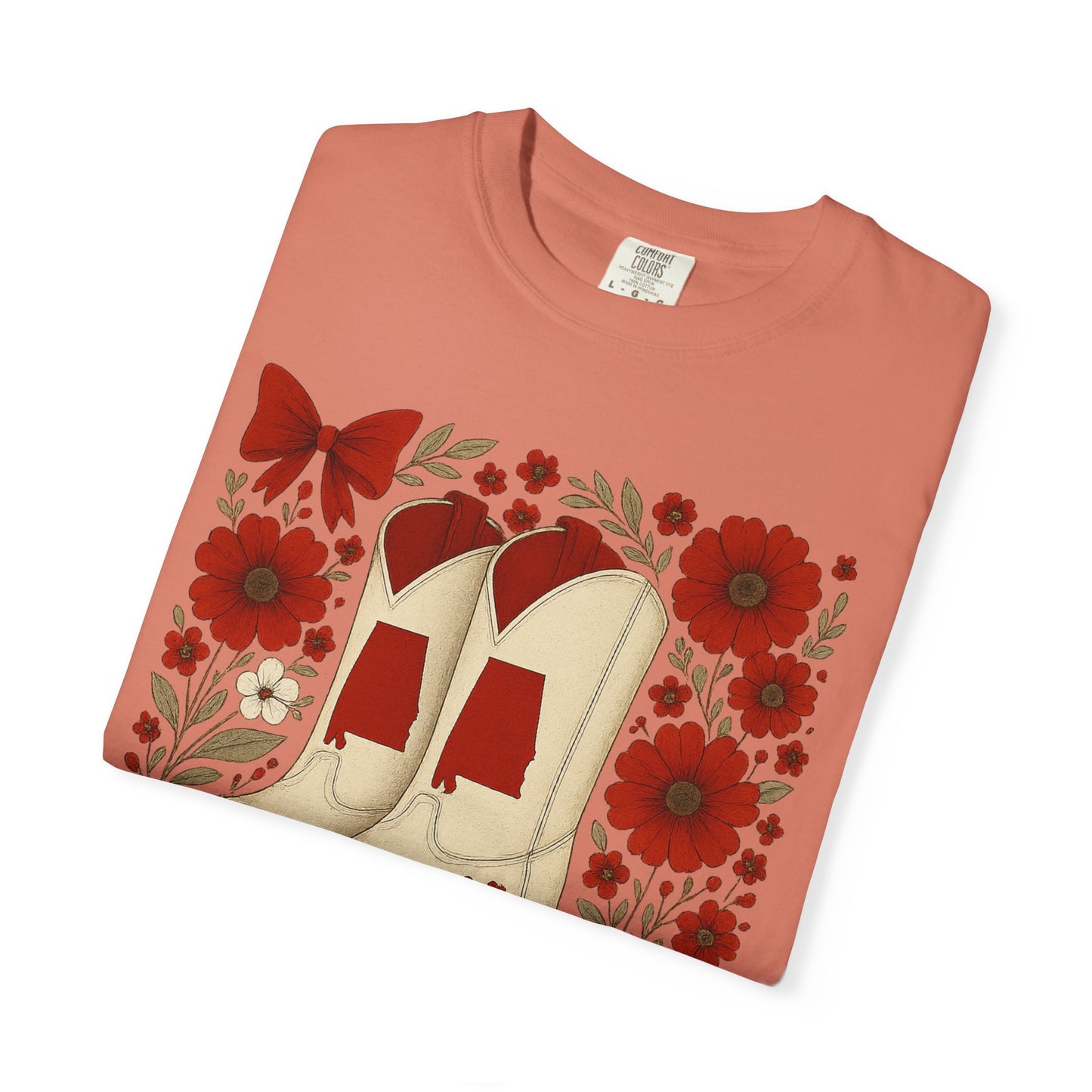 Vintage Cowboy Boots Floral Unisex T-shirt - Alabama Fan, Bama Game Day