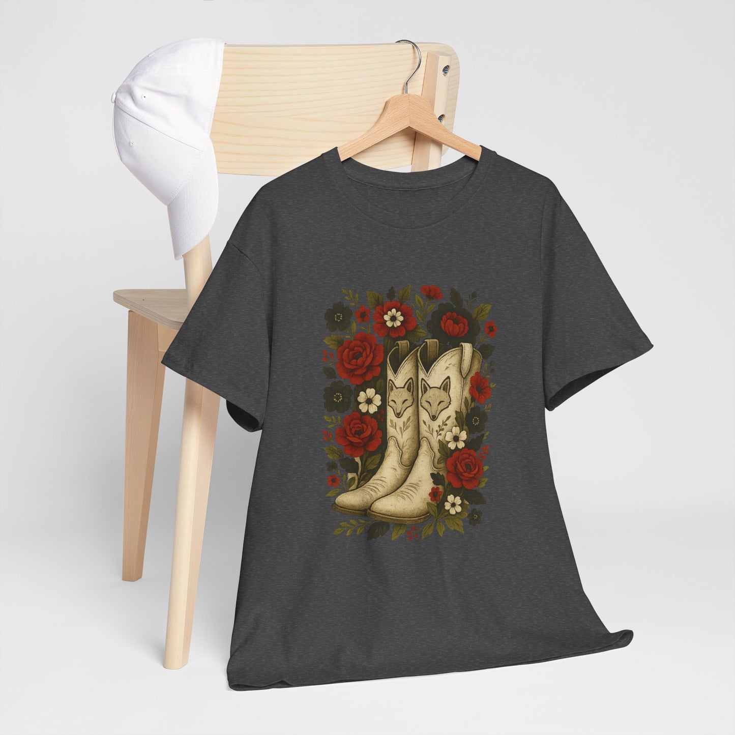 AR State Red Wolves Vintage Floral Cowboy Boots Tee