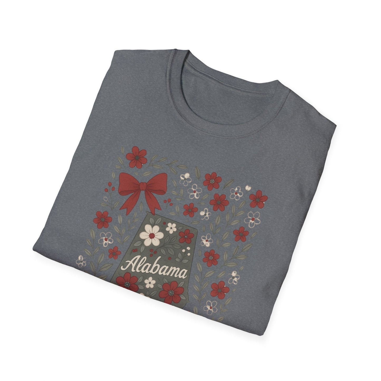 Alabama Floral Unisex T-Shirt, Southern Pride Shirt, Gift for Her, Travel Tee, Spring Apparel