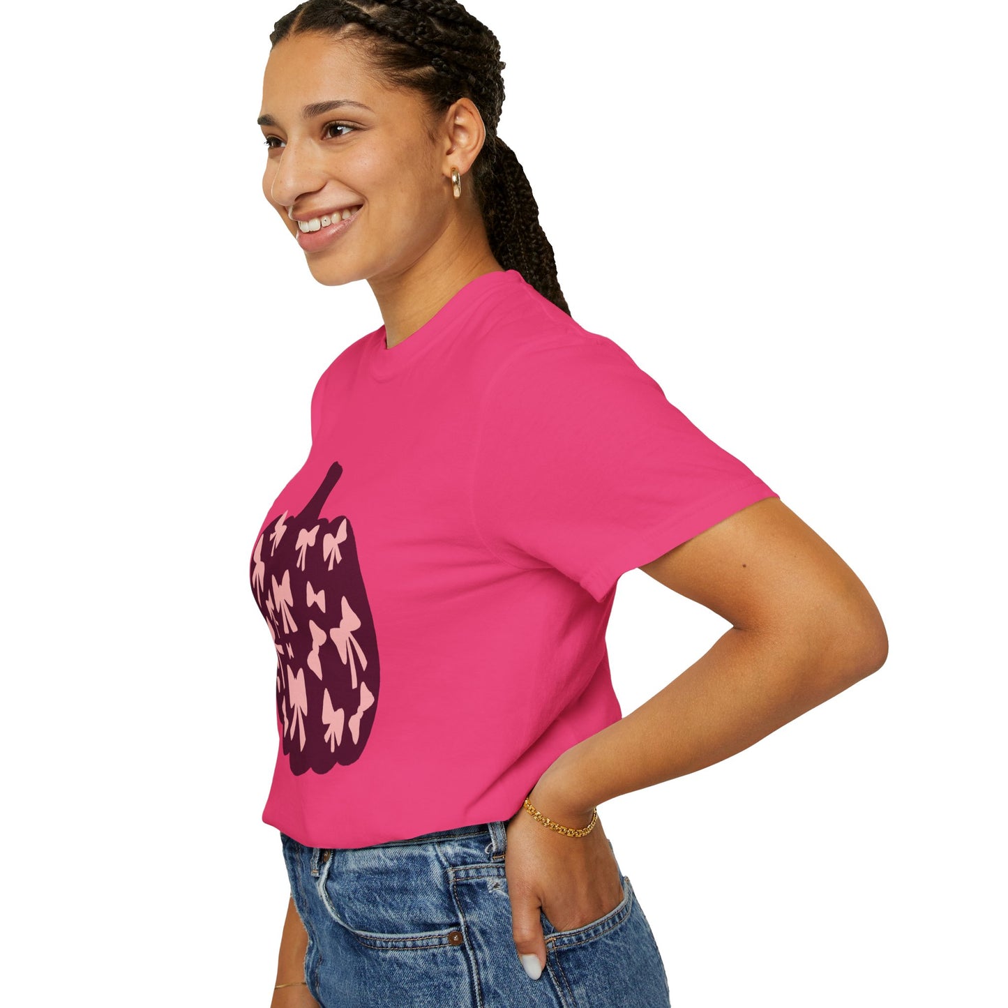 Pumpkin Bow Graphic Tee | Unisex Fall T-Shirt, Halloween Top, Cute Autumn Shirt, Gift for Her, Festival Wear