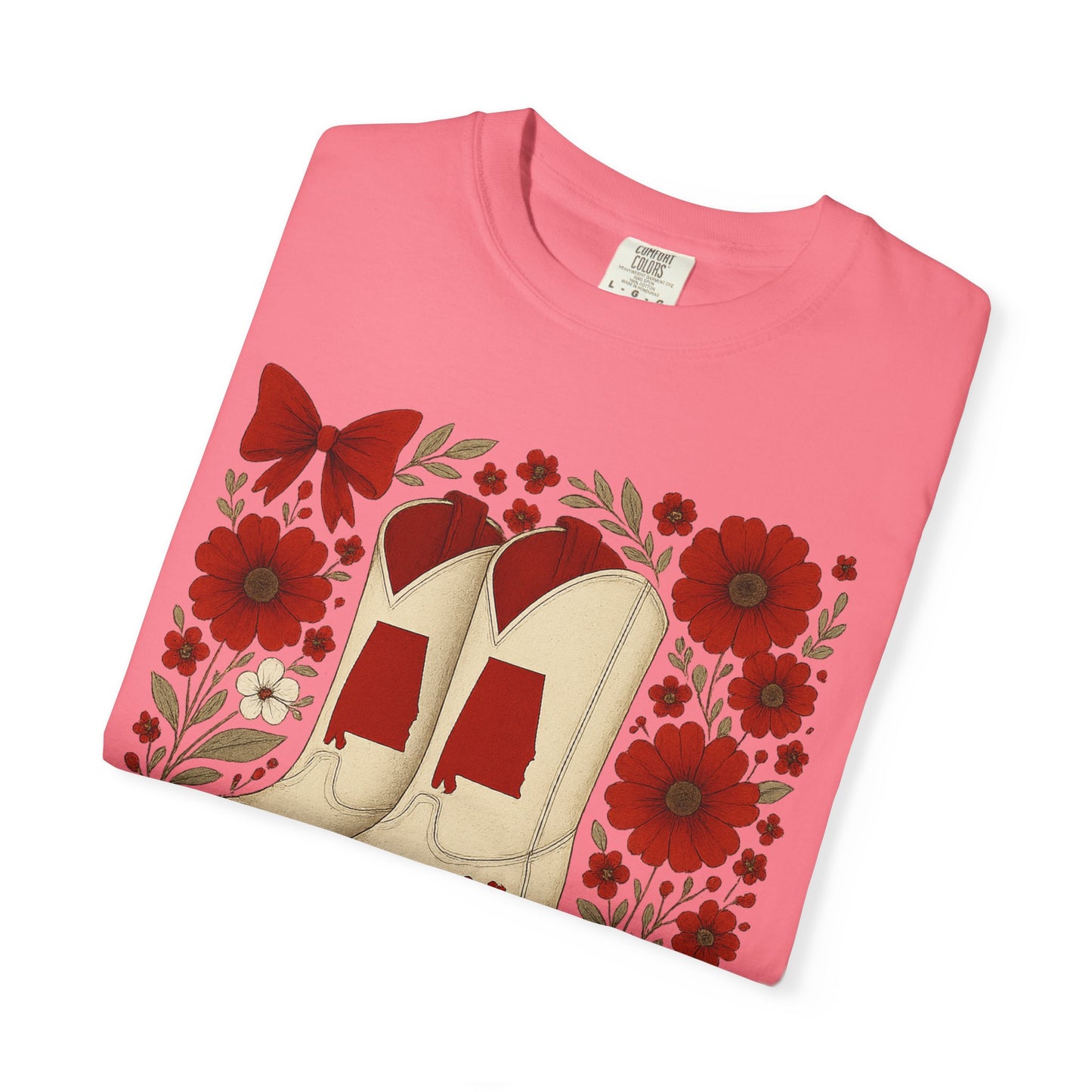 Vintage Cowboy Boots Floral Unisex T-shirt - Alabama Fan, Bama Game Day