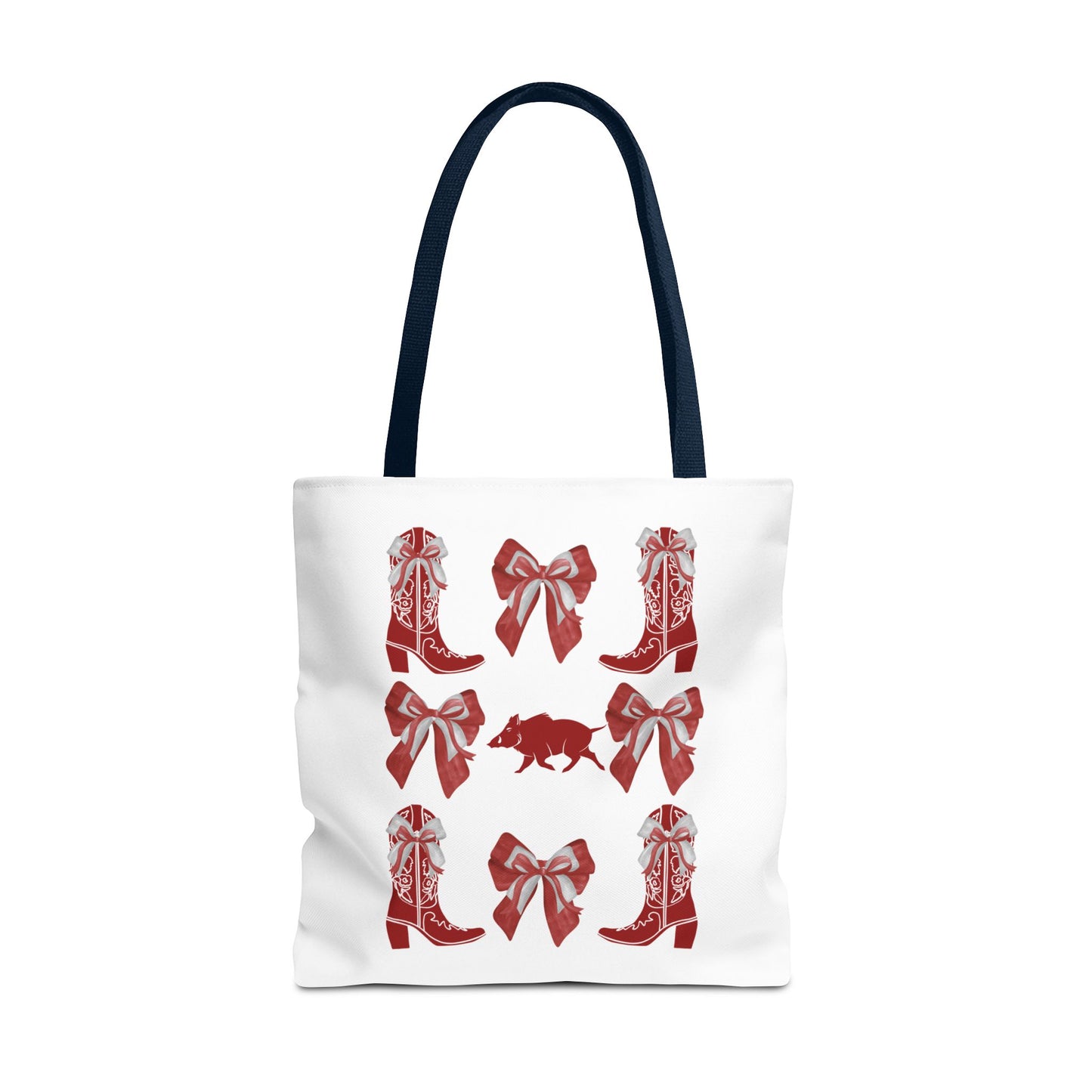 Arkansas Coquette Bow Chic Tote Bag - Stylish Carryall for Cowgirls, Woo Pig Gifts, AR Razorback Fan Gift, Arkansas Game Day Tote, Graduation Gift, Arkansas Alumni