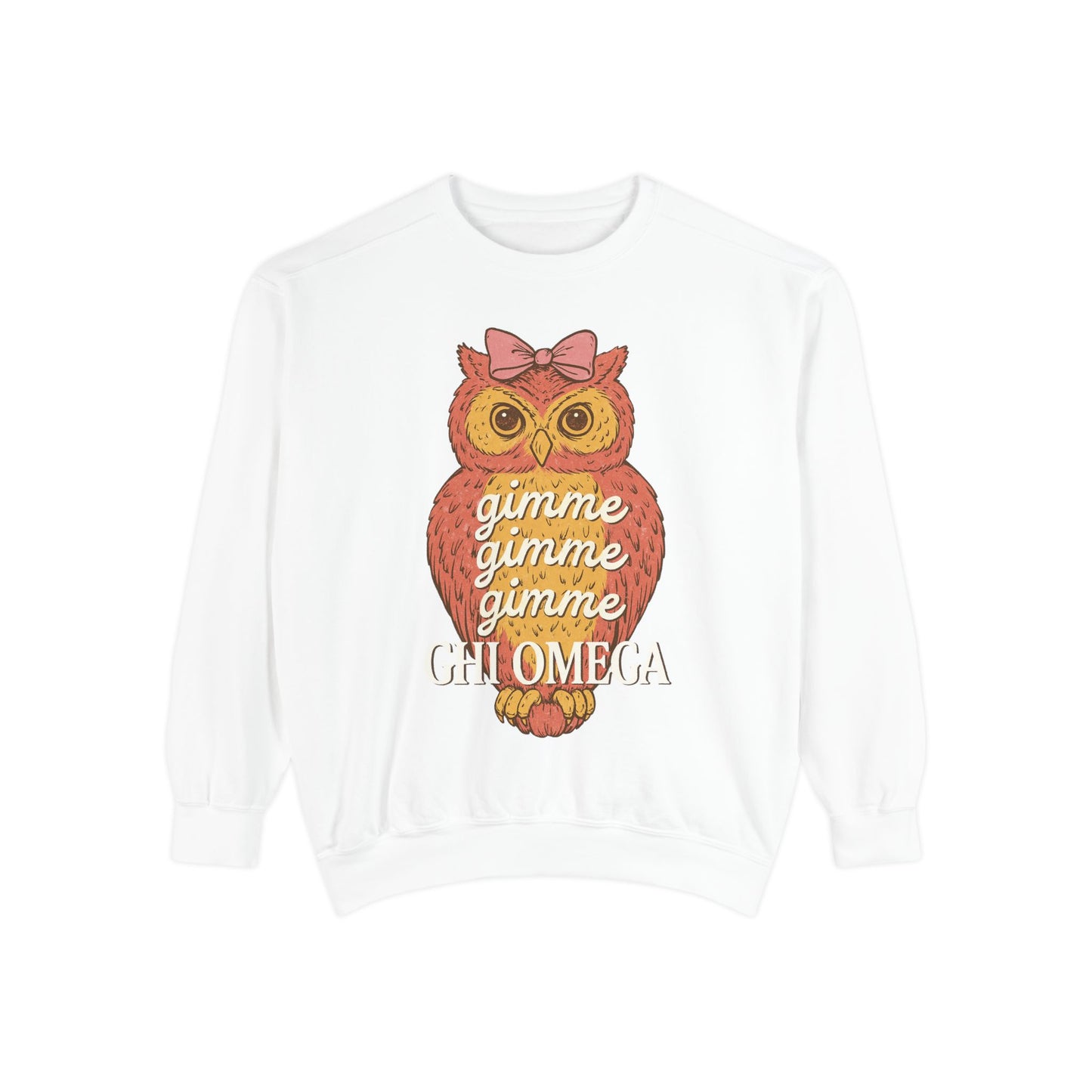 Gimme Gimme Owl Sweatshirt, Unisex Sweatshirt, Sorority Apparel, Cute Owl Design, Cozy Gift, College Sweatshirt
