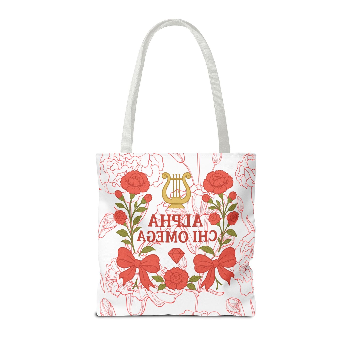 Floral Sorority Alpha Chi Omega Tote Bag, College Essentials, Gift for Sorority Sisters, Eco-Friendly Shopping Tote, Alpha Chi Omega Apparel