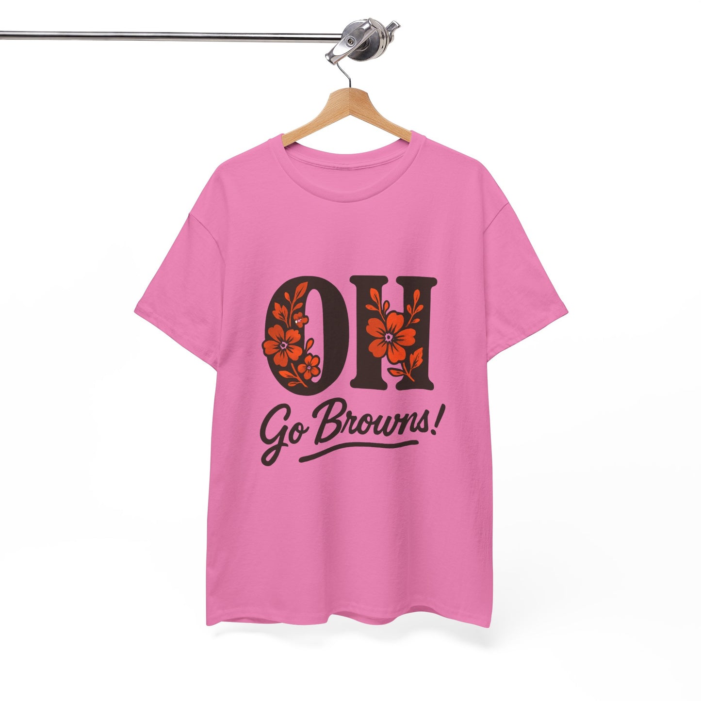 OH Go Browns Floral Unisex Tee, Fan Apparel, Game Day Shirt, Casual Wear, Gift for Sports Lovers