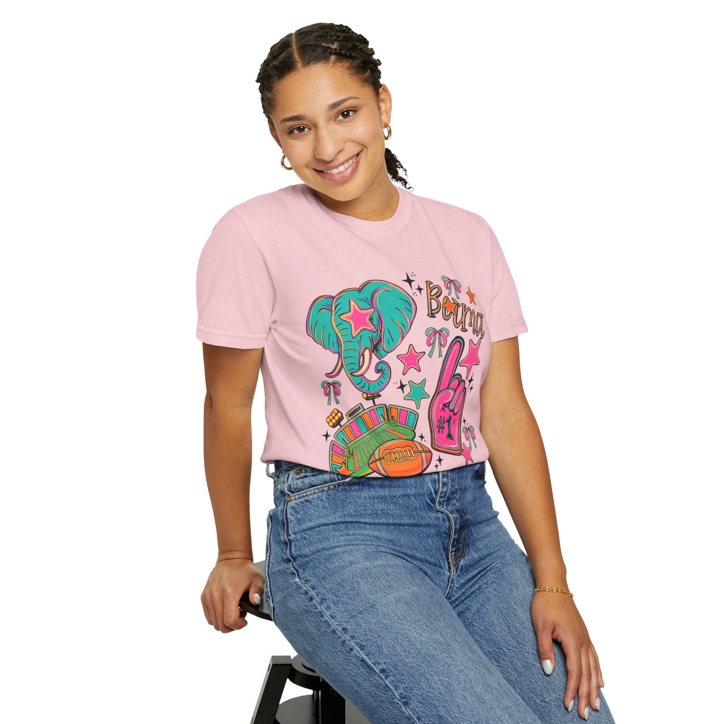 Preppy Neon Elephant Fan T-Shirt