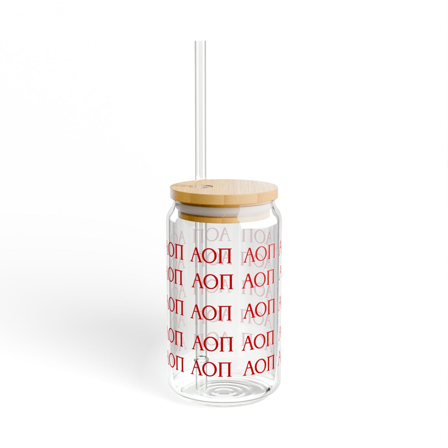AOPI Personalized Sipper Glass, 16oz - Ideal Gift for Graduates, Eco-Friendly Drinkware for Parties, Outdoor Events, Sorority Celebrations