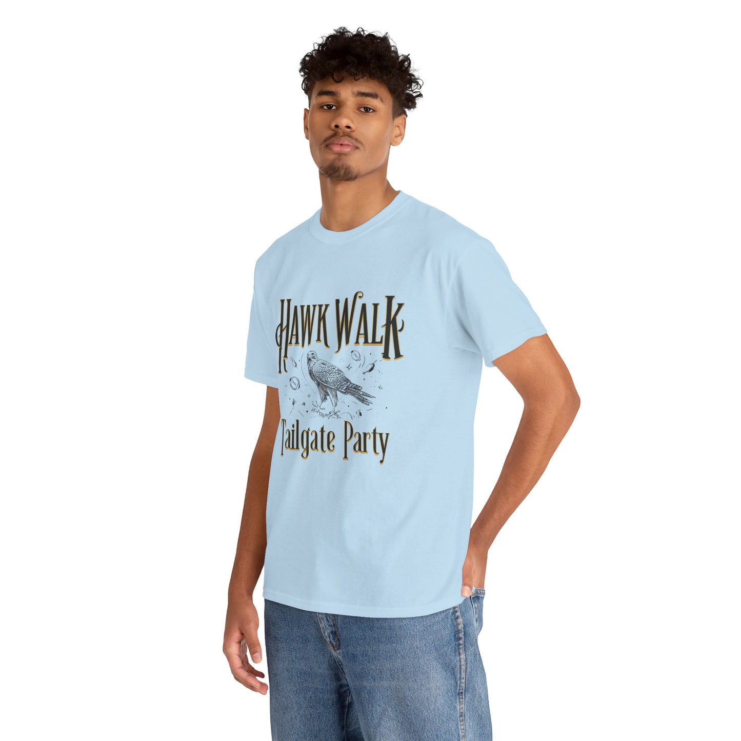 Hawk Walk Tailgate Tee, Unisex Cotton Shirt, Outdoor Event T-Shirt, Festival Wear, Bird Lover Gift, Sports Gathering Apparel