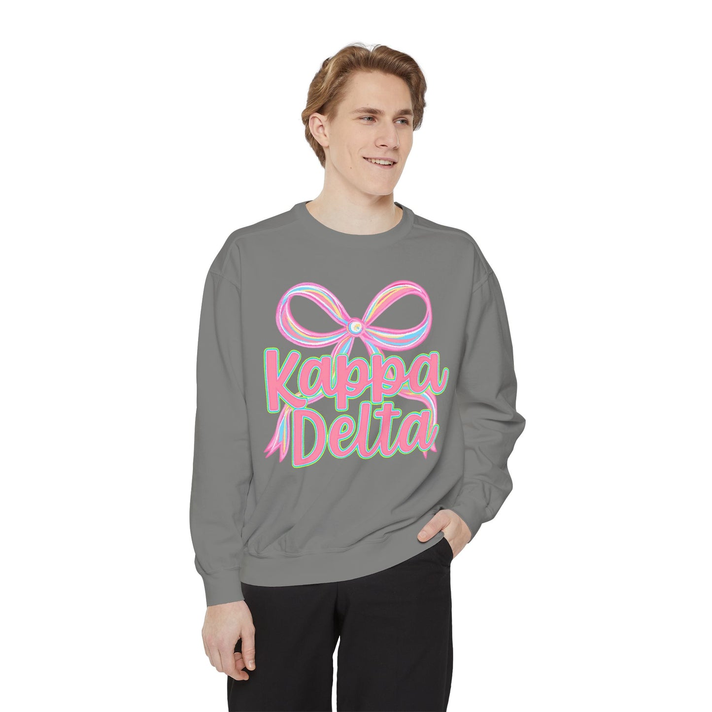 KD Comfort Colors Garment-Dyed Sweatshirt, Sorority Apparel, Cozy Gift, College Sweatshirt, Valentine's Day Gift, Customizable Sweater