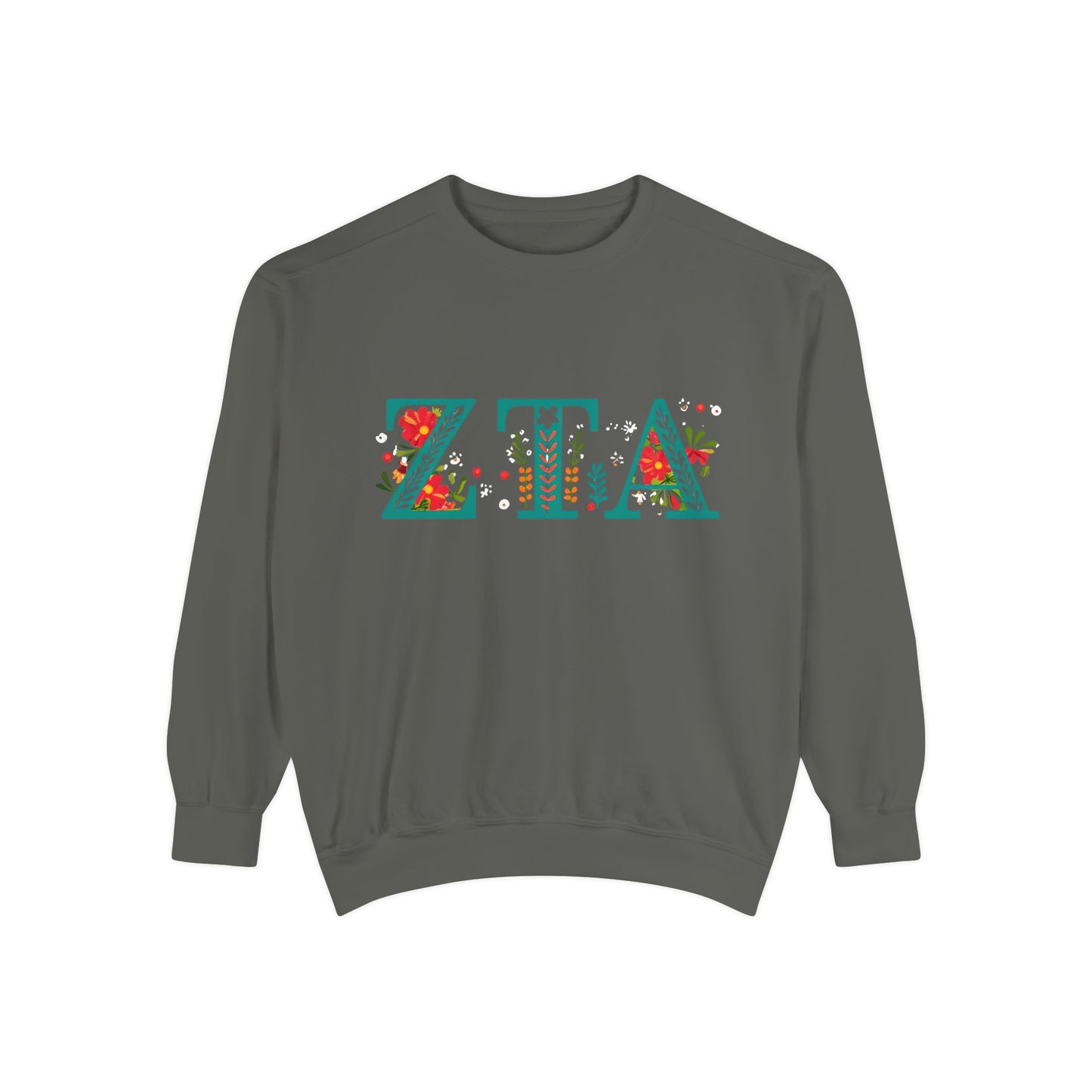 Floral ZTA Unisex Sweatshirt - Cozy Sweater for Sorority Sisters, Perfect Gift, Casual Wear, Spring Outfits, College Apparel