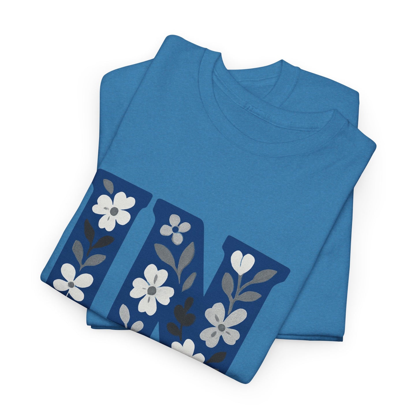 Floral Colts Tee | Unisex Heavy Cotton Tee for Sports Fans, Indiana Pride