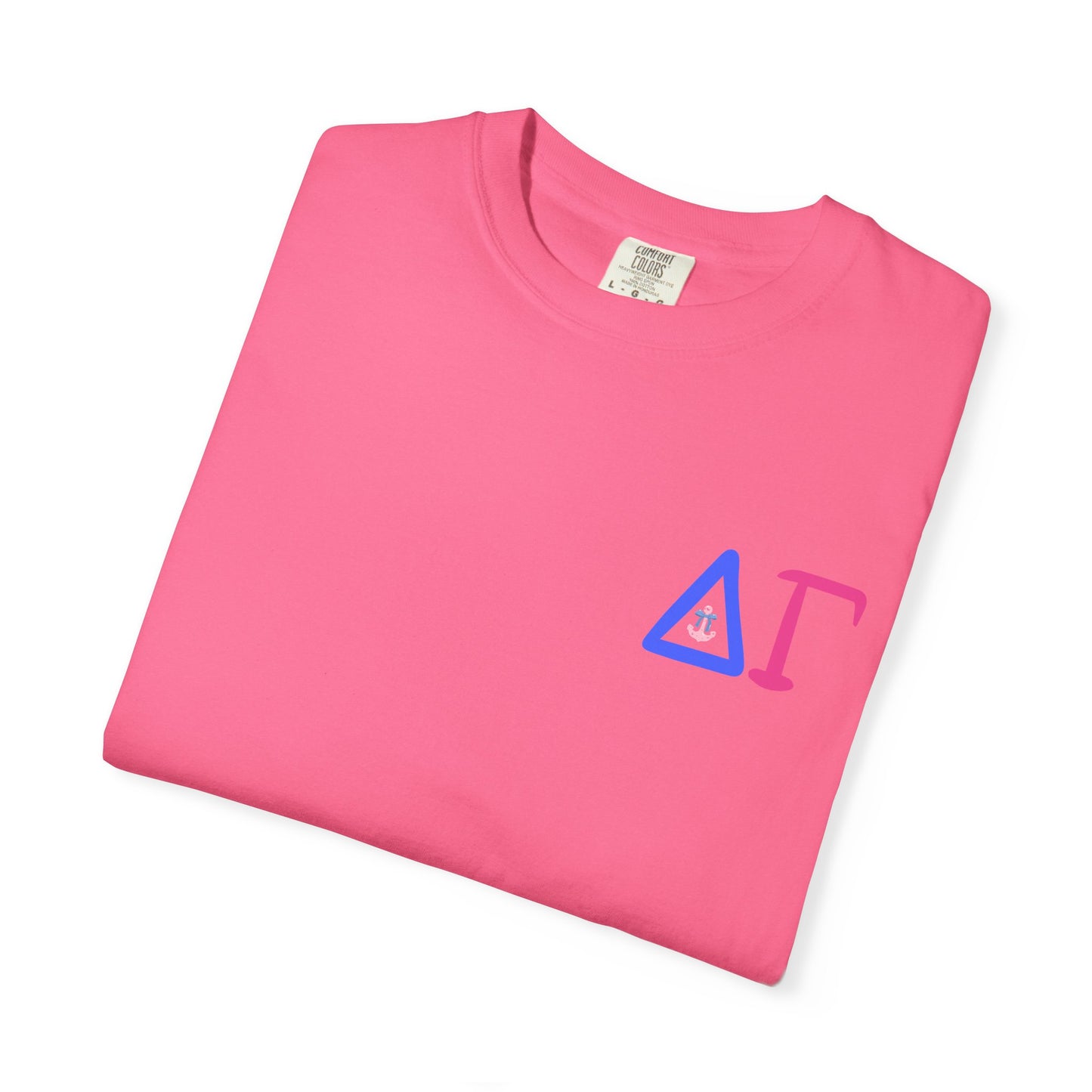 Delta Gamma Unisex Garment-Dyed T-Shirt, Sorority Pride Shirt, Nautical Design Tee, Perfect for Recruitment and Celebrations, Gift Idea
