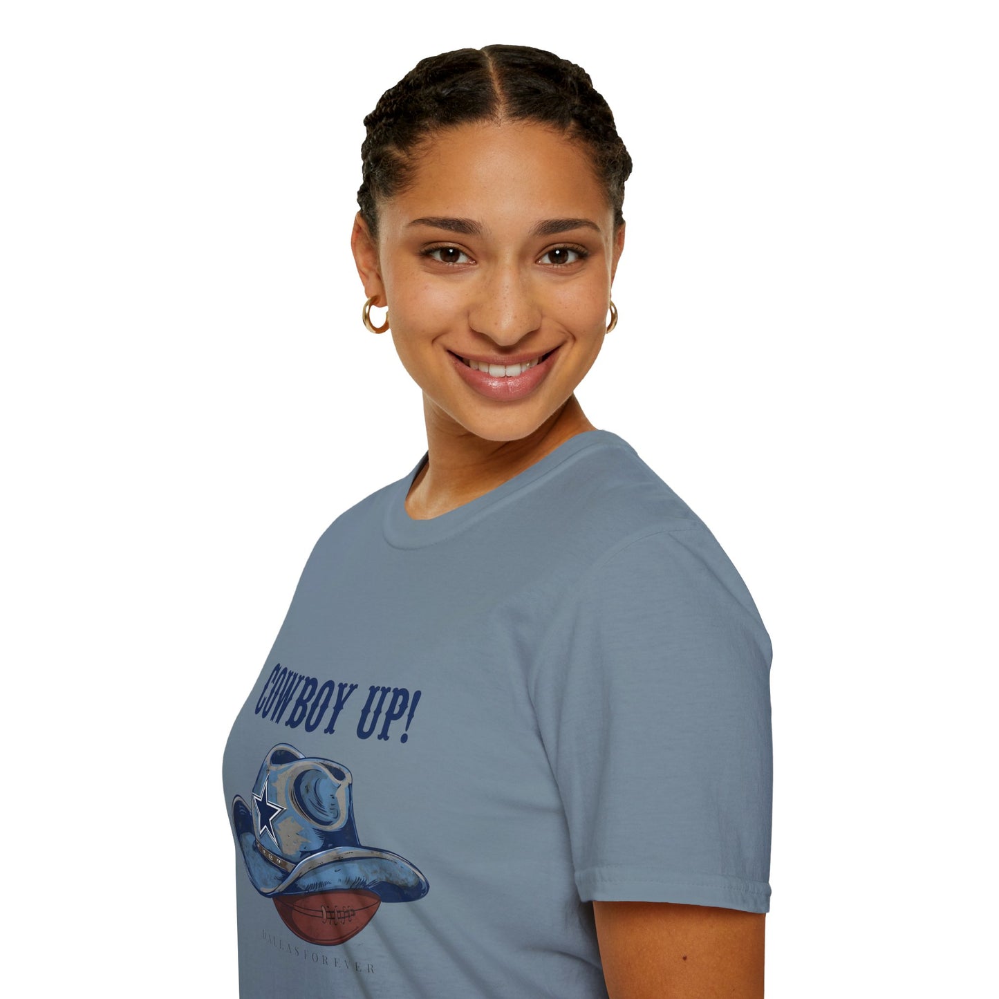 Cowboy Up! Unisex Softstyle T-Shirt - Casual Western Tee for Rodeos, Country Events, Fun Graphic Shirt, Everyday Wear