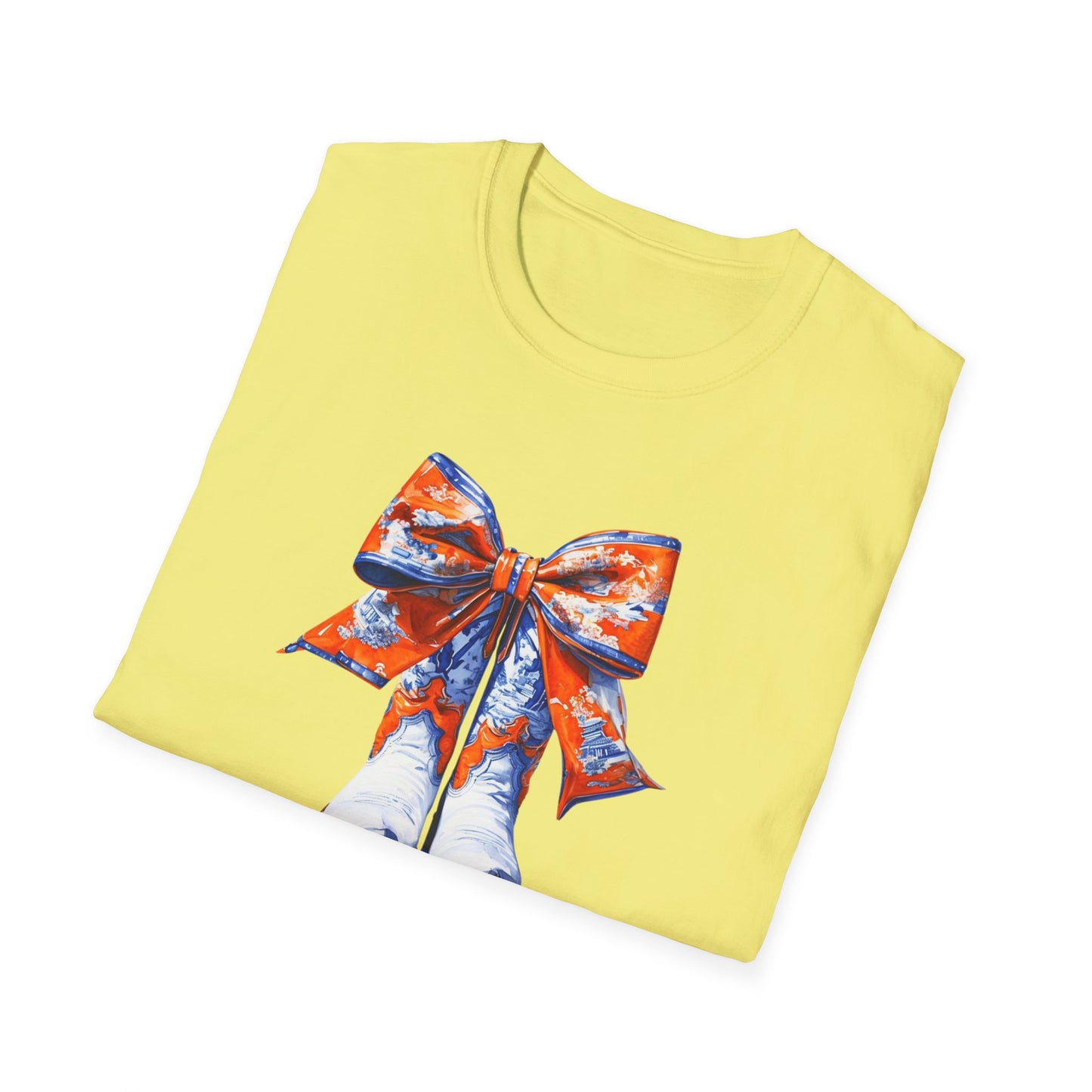 AU Coquette Boot Bow Cheerful Unisex T-Shirt with Bow Design - Perfect for Game Day, Sports Fans, Birthdays, and Casual Wear, Go Tigers!