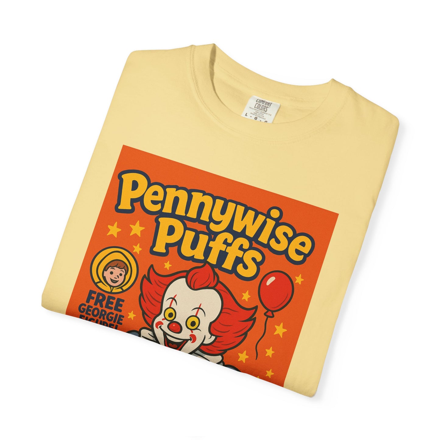 Pennywise Puffs T-Shirt | Unisex Graphic Tee for Horror Fans, Perfect for Halloween, Movie Nights, Gifts, Cosplay