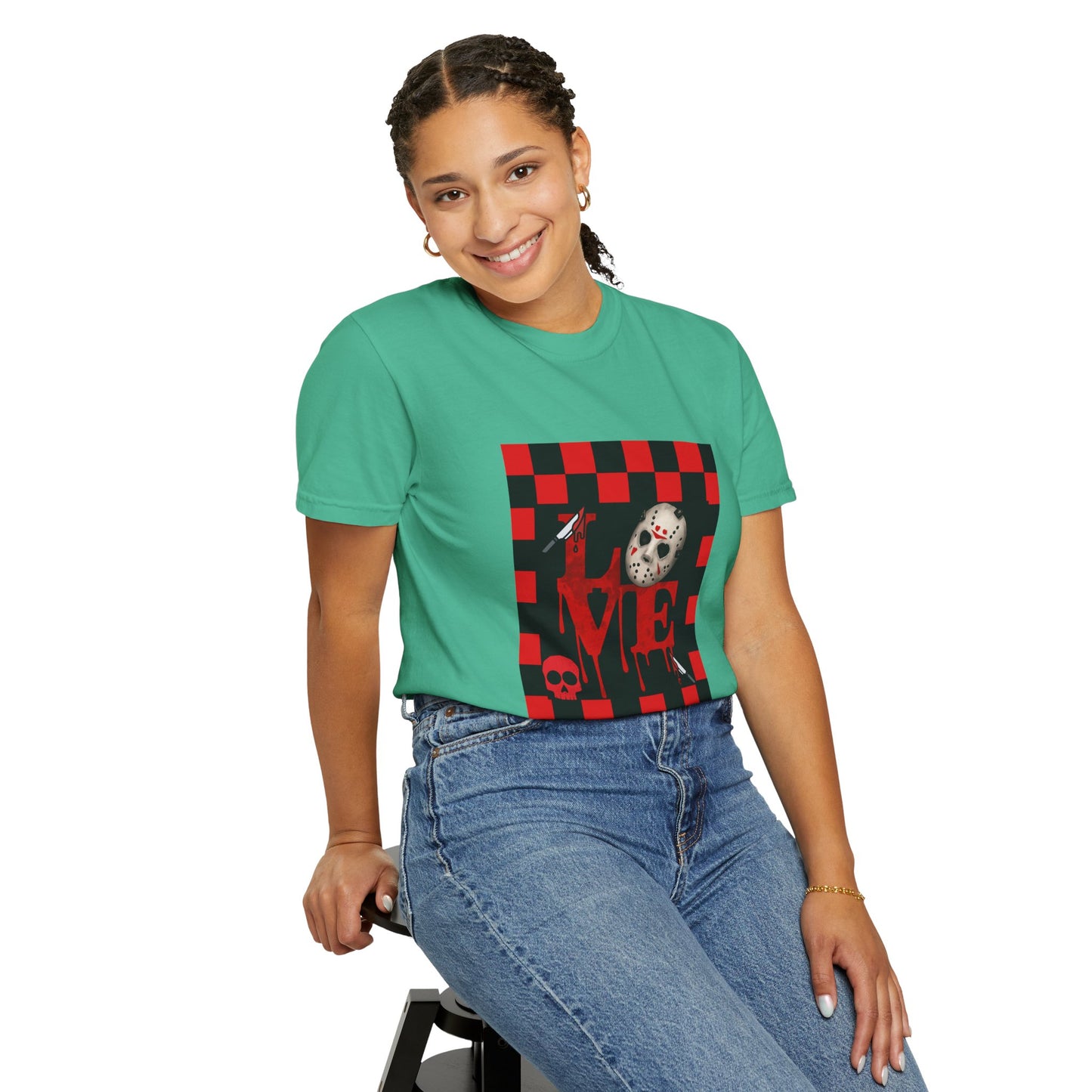 Scary Movie Mask Love Print T-Shirt