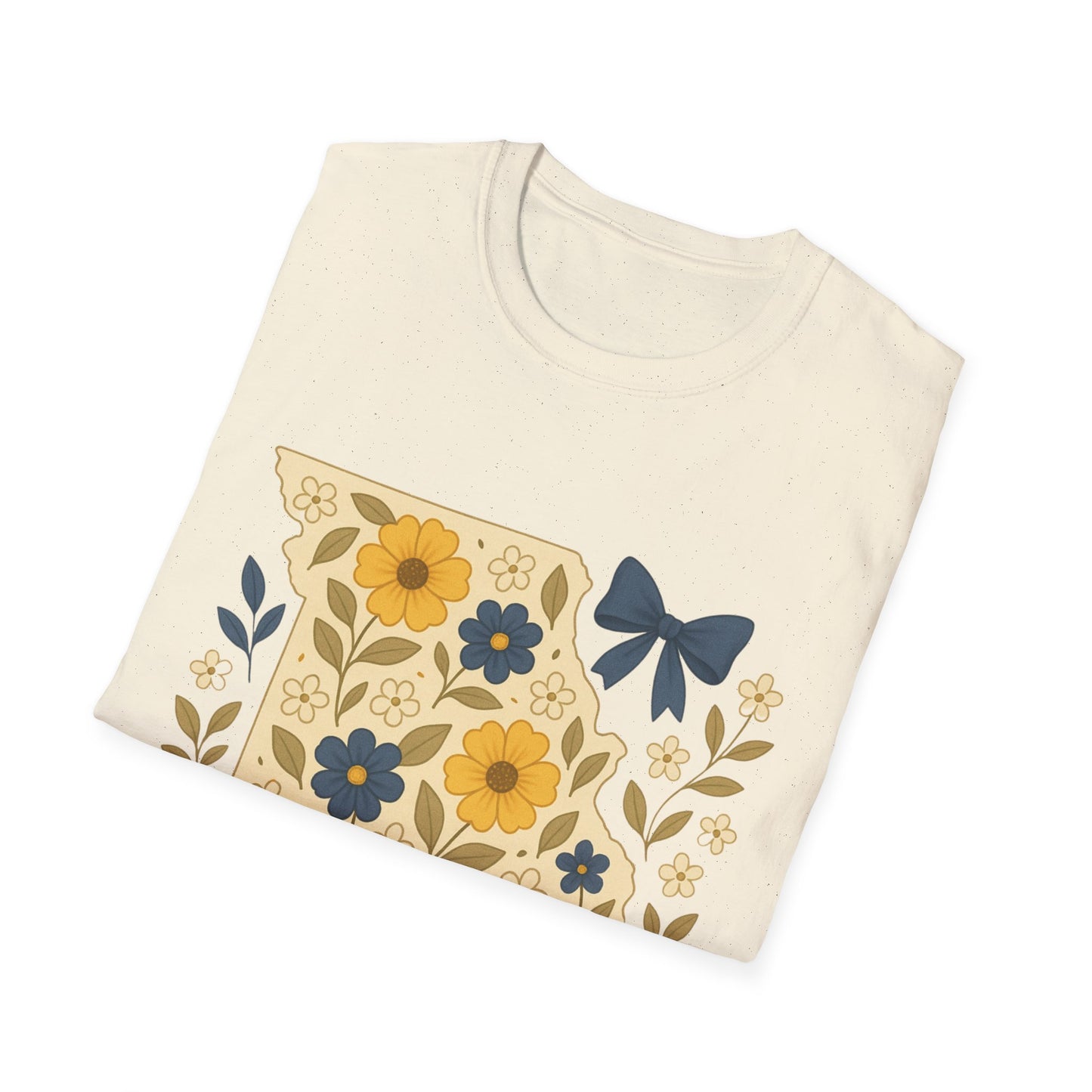 Missouri Floral Unisex T-Shirt, Softstyle Tee, Gift for Her, Spring Fashion, Casual Wear, Personalized Shirt, Eco-Friendly Apparel
