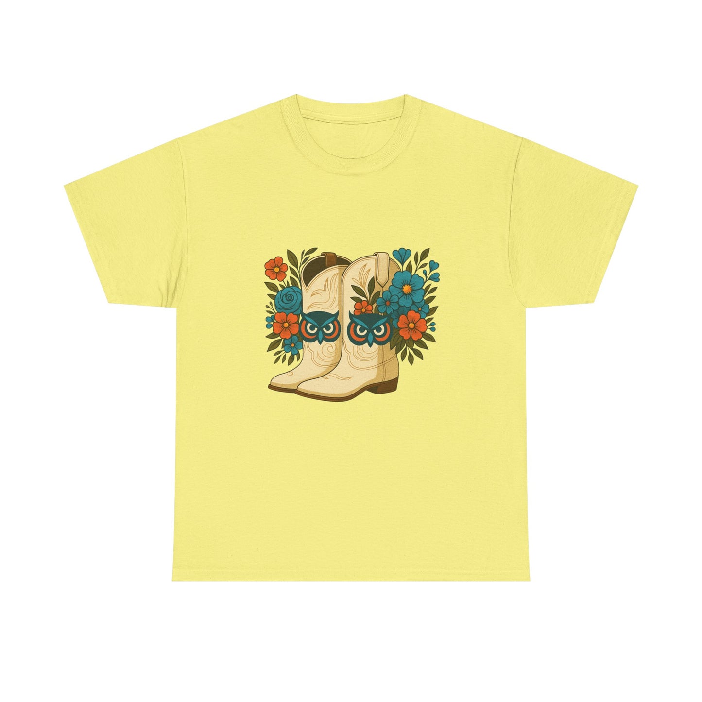 Floral Cowboy Boots Tee, Perfect for Country Music Lovers, Western Style Gift, Casual Outfit, Boho Fashion, Farmhouse Decor