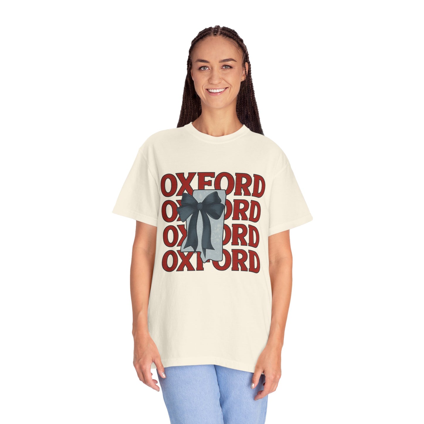 Oxford Bow Graphic Tee, Casual Unisex T-shirt, Gift for Students, College Apparel, Trendy Fashion Top, Birthday Gift