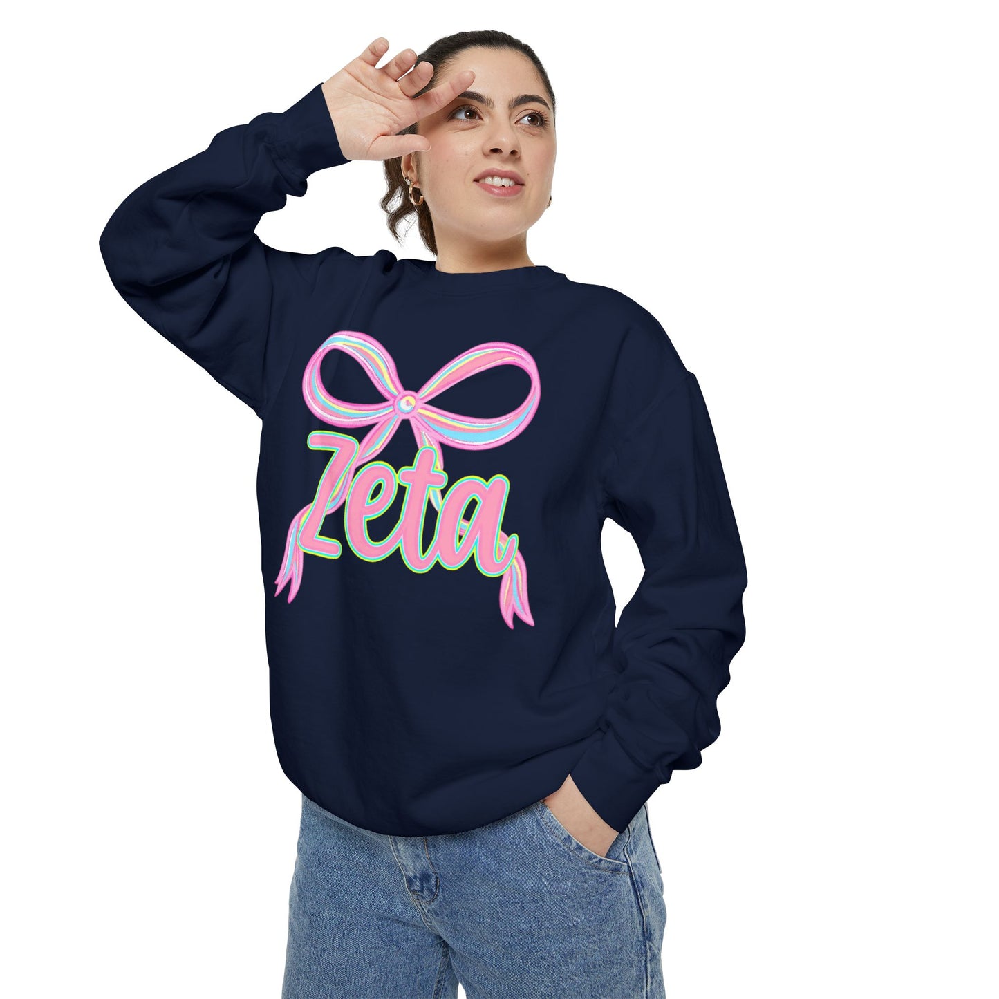 Zeta Graphic Sweatshirt, Cozy Fashion, Gift for Sorority Sisters, Cute Casual Wear, College Apparel, Unisex Outfit