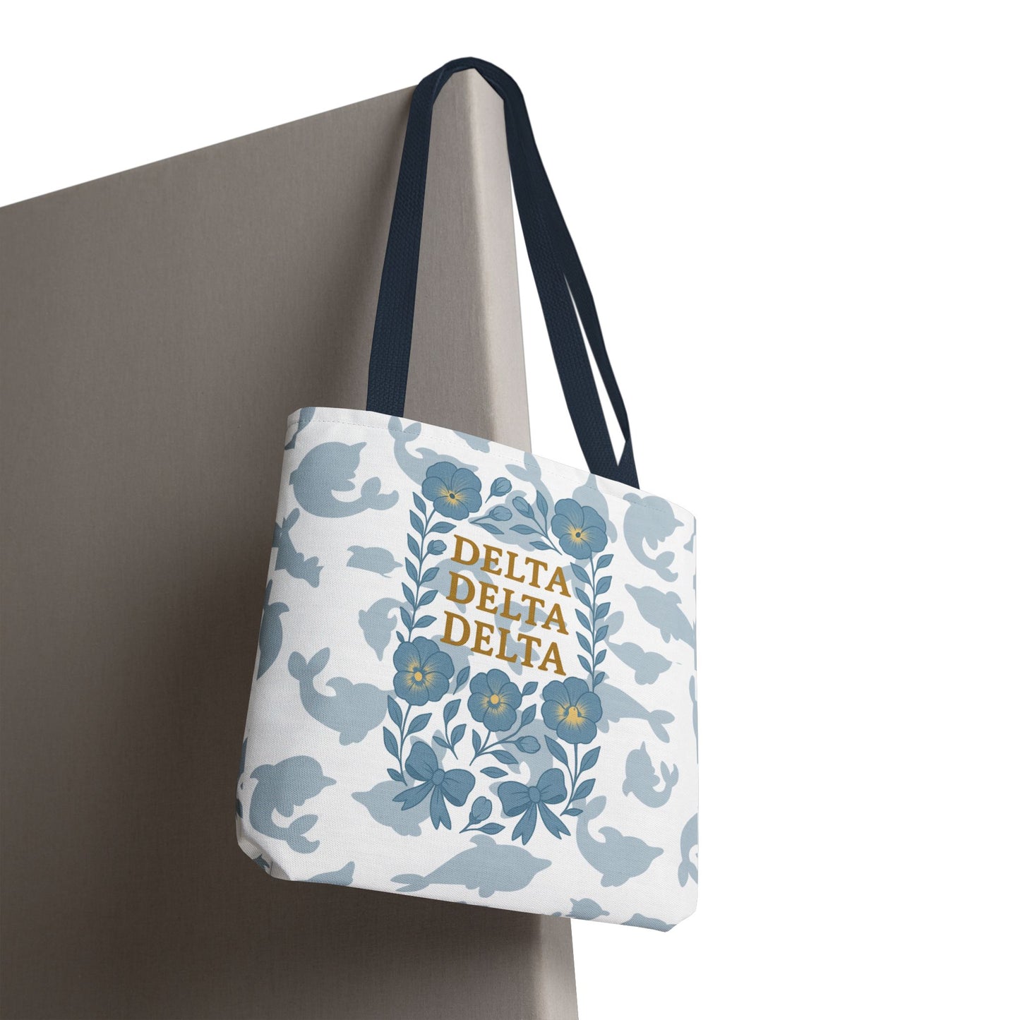 Delta Delta Delta Floral Tote Bag | Sorority Gift | Reusable Shopping Bag | Summer Accessory | Eco-Friendly Bag | Stylish Storage