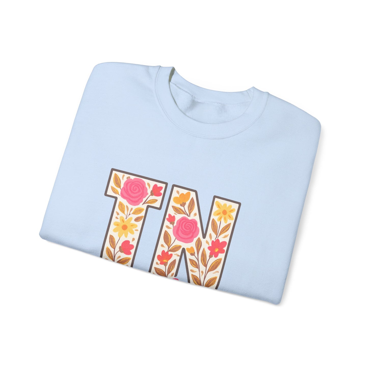 Cozy Floral Crewneck Sweatshirt with TN Design, Cute Gifts for Tennessee Fans, Casual Fall Wear, Perfect for Holidays & Gatherings