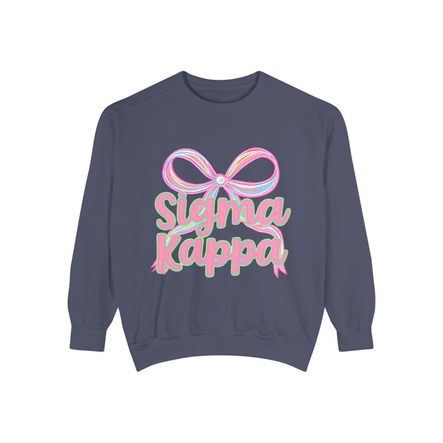 SigmaKappa Garment-Dyed Sweatshirt, Sorority Sweatshirt, College Apparel, Gift for Sorority Sisters, Cute Casual Wear