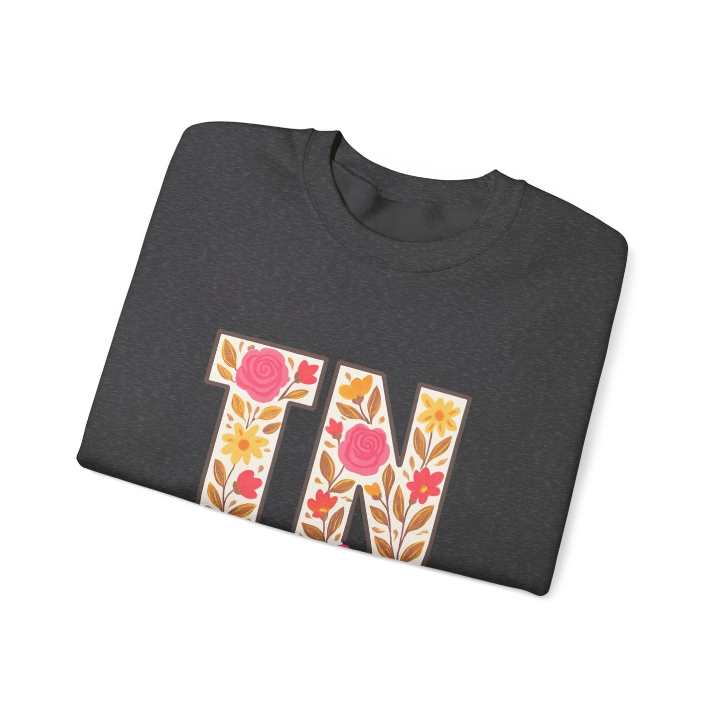 Cozy Floral Crewneck Sweatshirt with TN Design, Cute Gifts for Tennessee Fans, Casual Fall Wear, Perfect for Holidays & Gatherings