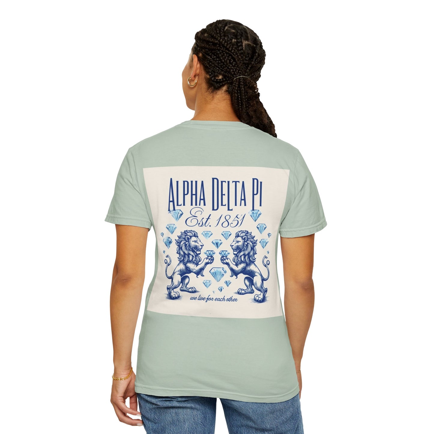 Alpha Delta Pi T-Shirt, Sorority Shirt, College Apparel, Greek Life Gift, Unisex Garment-Dyed Tee