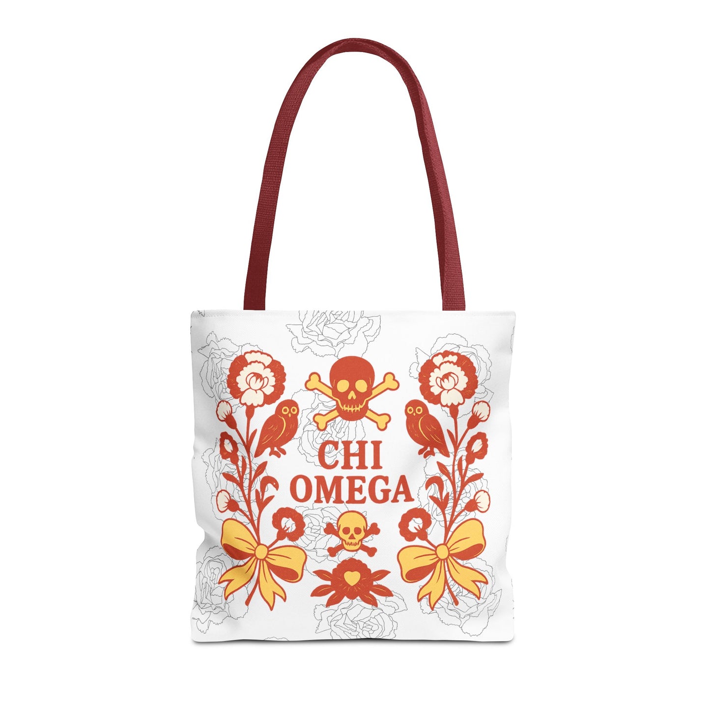 Chi Omega Floral Tote Bag