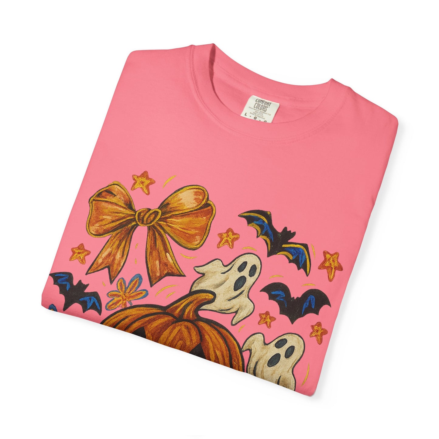 Halloween Ghost & Pumpkin T-shirt, Spooky Season Shirt, Fall Tee, Unisex Halloween Apparel, Ghostly Graphic Tee, Pumpkin Graphic Shirt
