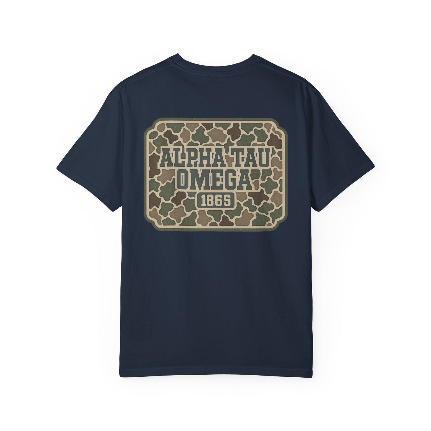 AlphaTauOmega Garment-Dyed T-shirt | Unisex Casual Tee for Fraternity Events, Gifts, College Life, Brotherhood, Greek Life