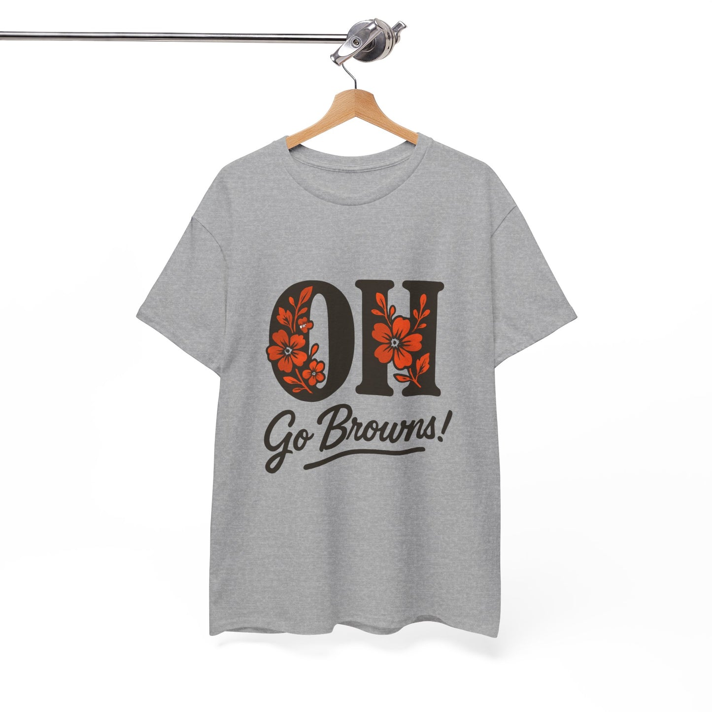 OH Go Browns Floral Unisex Tee, Fan Apparel, Game Day Shirt, Casual Wear, Gift for Sports Lovers