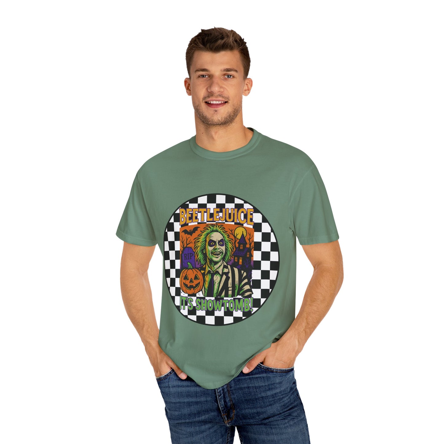 Beetlejuice Unisex T-shirt, Spooky Graphic Tee, Halloween Costume Shirt, Movie Fan Apparel, Eerie Clothing Gift